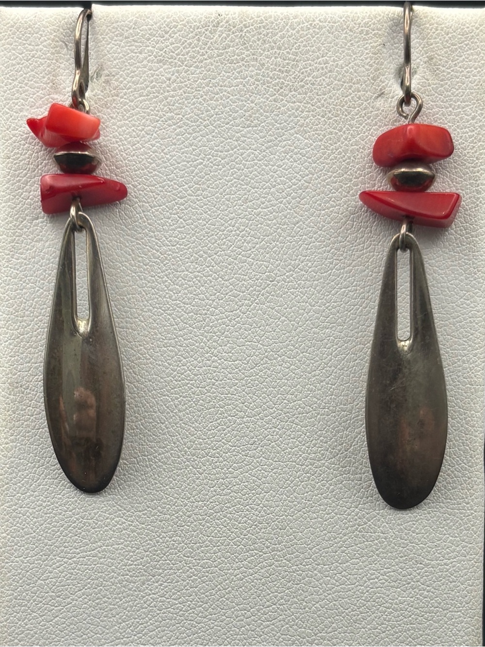 RLM STUDIOS Sterling Silver Drop Earrings with Red Coral Beads